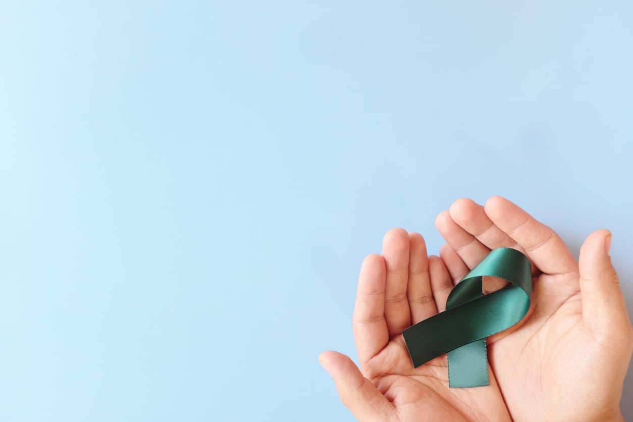 Teal ribbon for Sexual Assault Awareness Month