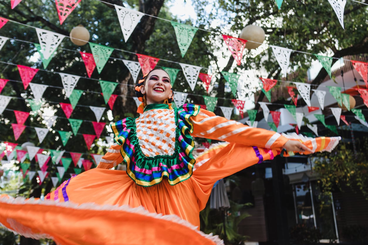 Colourful Cinco de Mayo celebration with traditional decorations