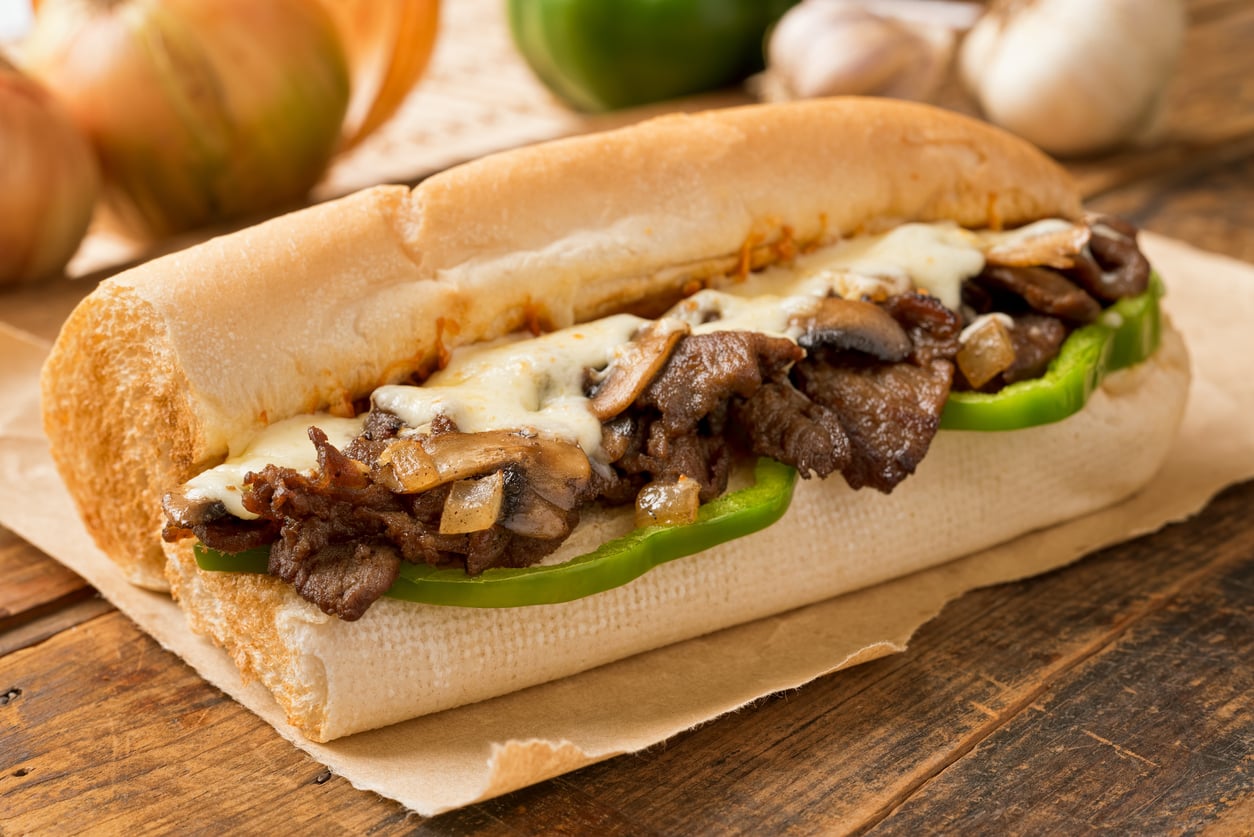 Philadelphia cheesesteak sandwich for National Cheesesteak Day