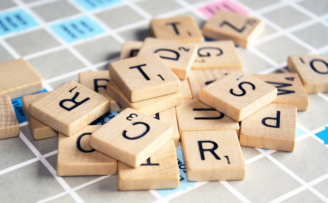 Scrabble letter tiles for National Scrabble Day