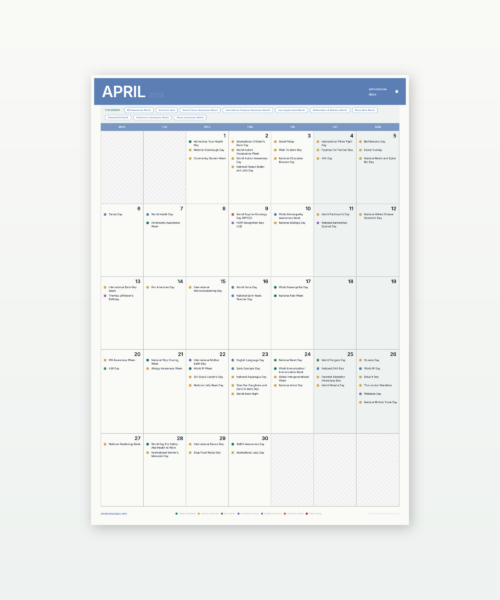 Awareness Days Monthly Calendar 2026
