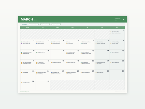 Awareness Days Desktop Calendar 2026