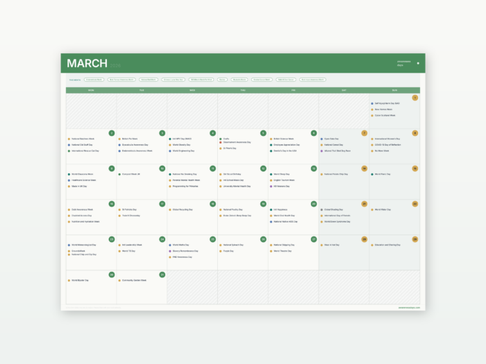 School Awareness Days Planner 2026