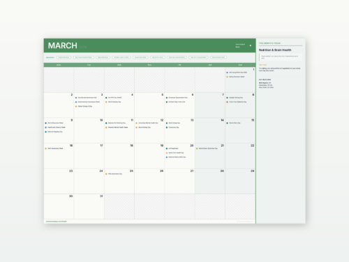 Health & Wellbeing Awareness Calendar 2026