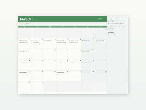 Food & Drink Awareness Calendar 2026