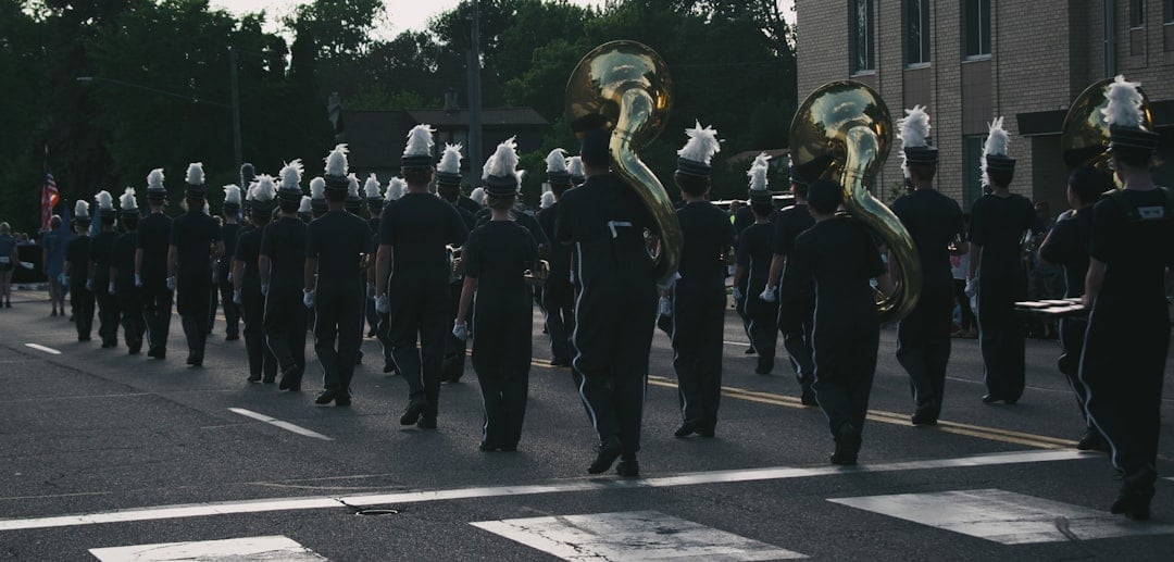Marching band performing for Marching Band Day