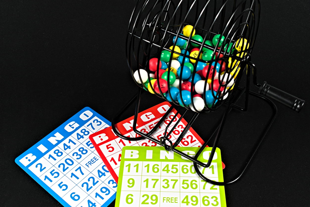 Bingo balls and cards for National Bingo Day