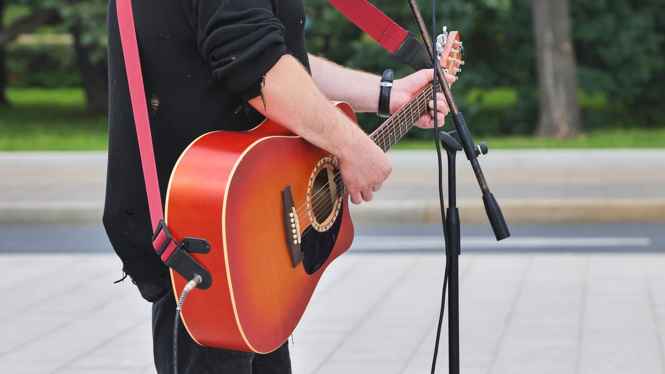 Musicians performing outdoors for World Music Day