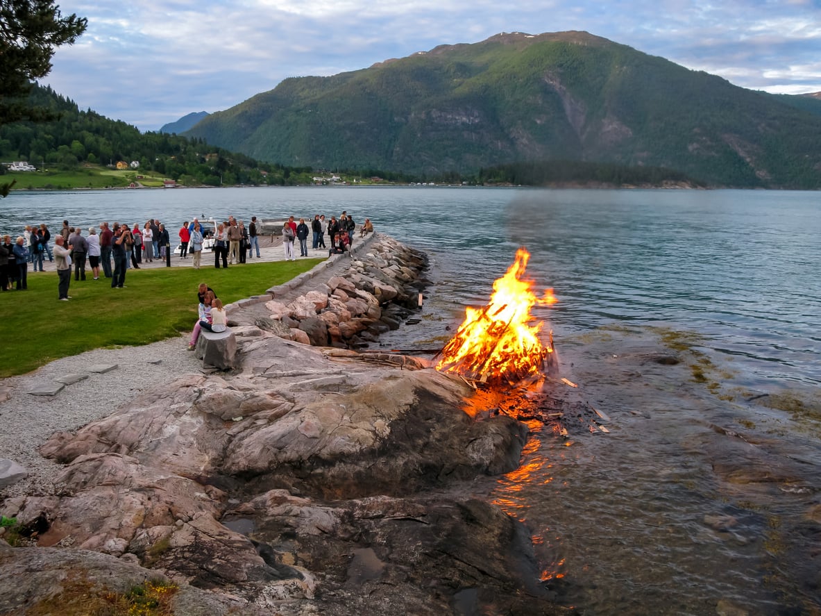 St John's Day Midsummer — bonfire celebration