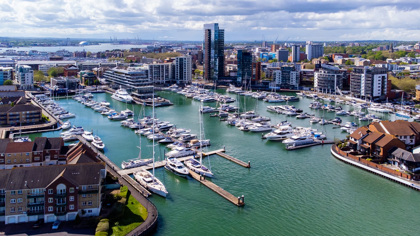 Boats moored at a marina on a sunny day for National Marina Day