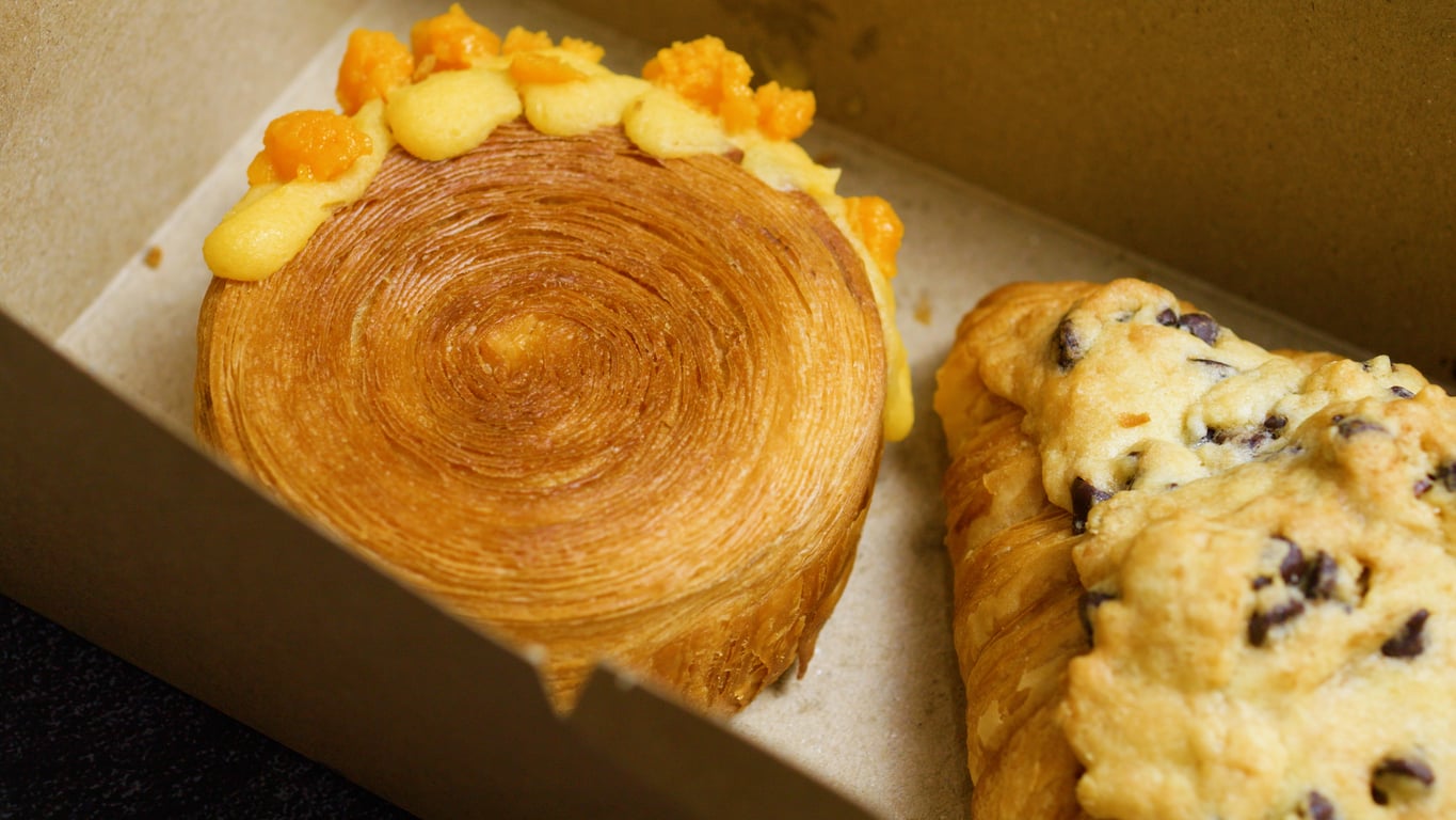 Golden caramelised kouign amann Breton butter pastry
