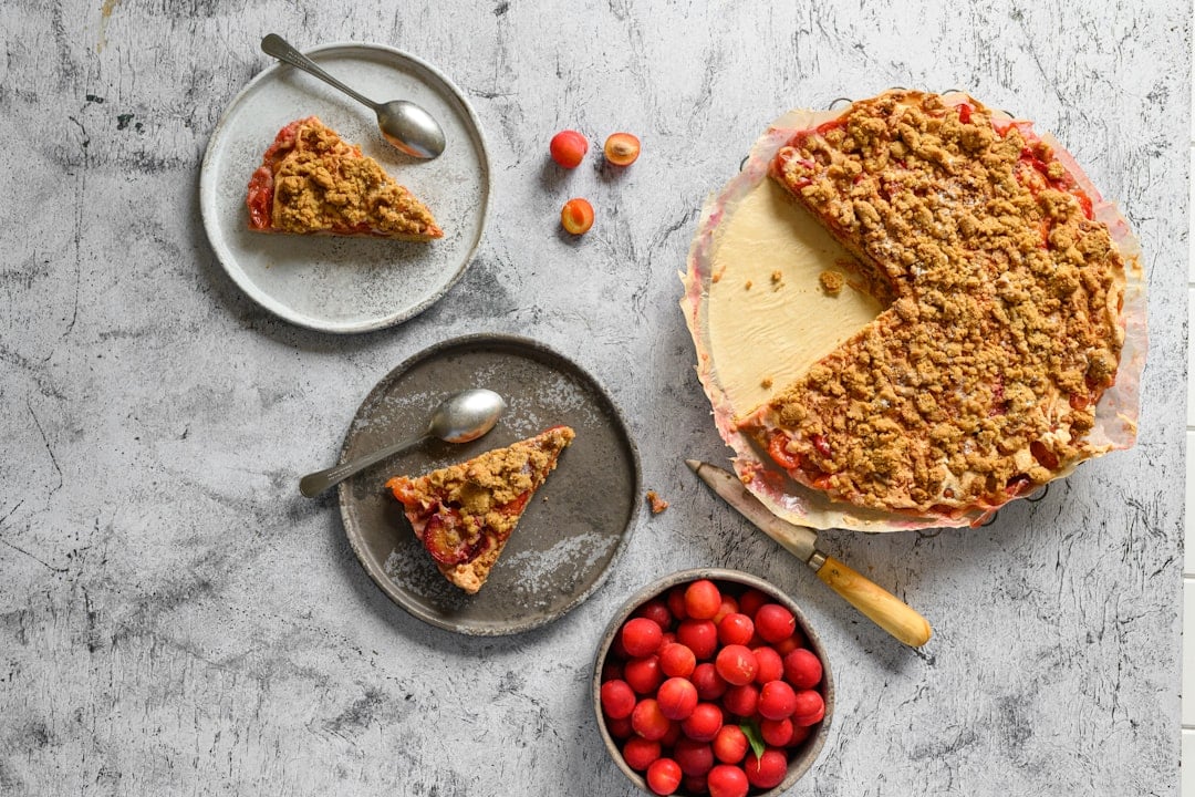 A freshly baked strawberry rhubarb pie with a lattice crust