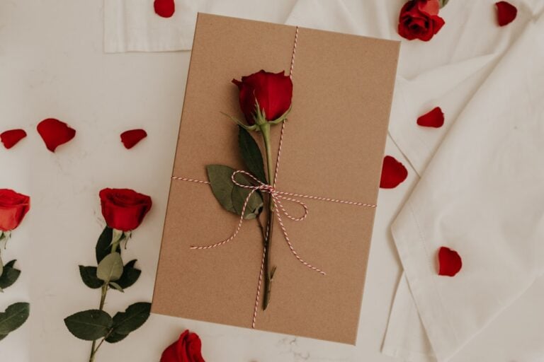 Roses and a gift for Valentine's Day