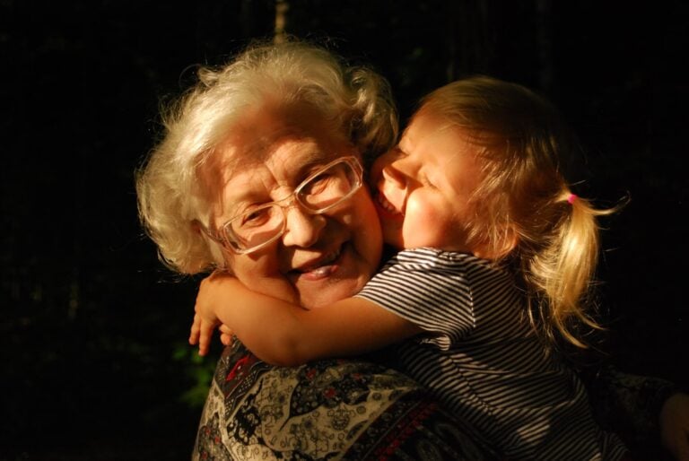 A grandparent and grandchild together on Grandparents Day