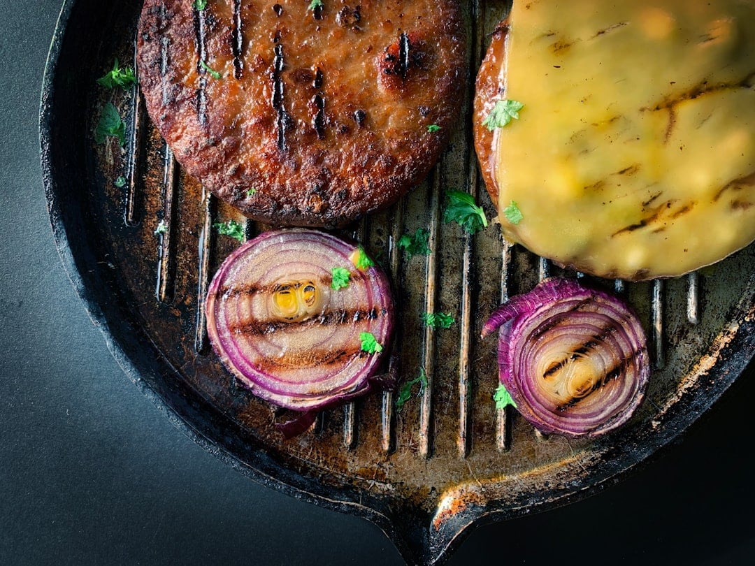 Plant-based veggie burger with fresh vegetables for National Veggie Burger Day