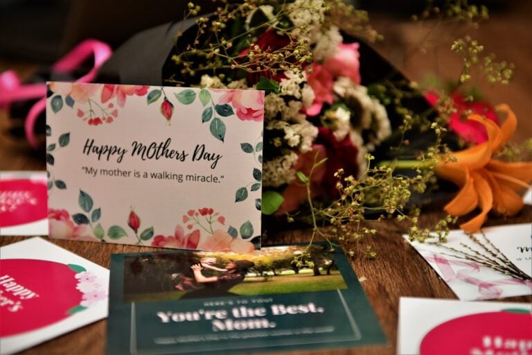 Flowers and a gift for Mother's Day