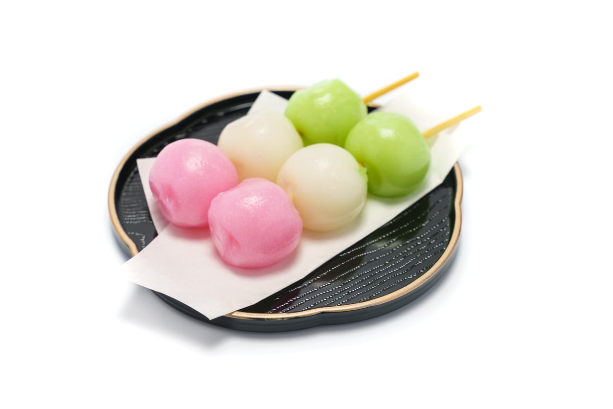 Colorful mochi Japanese rice cakes