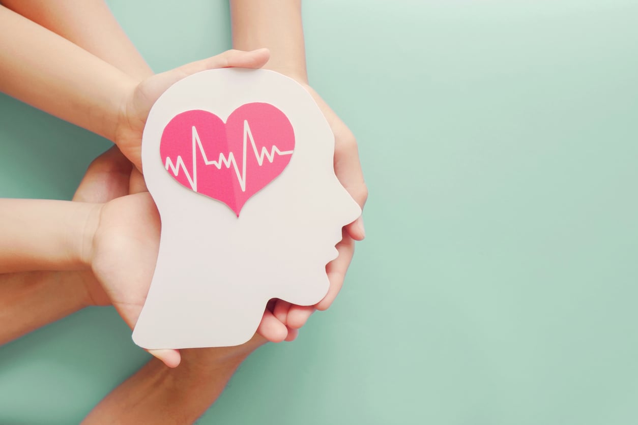 Mental health awareness support and wellbeing concept