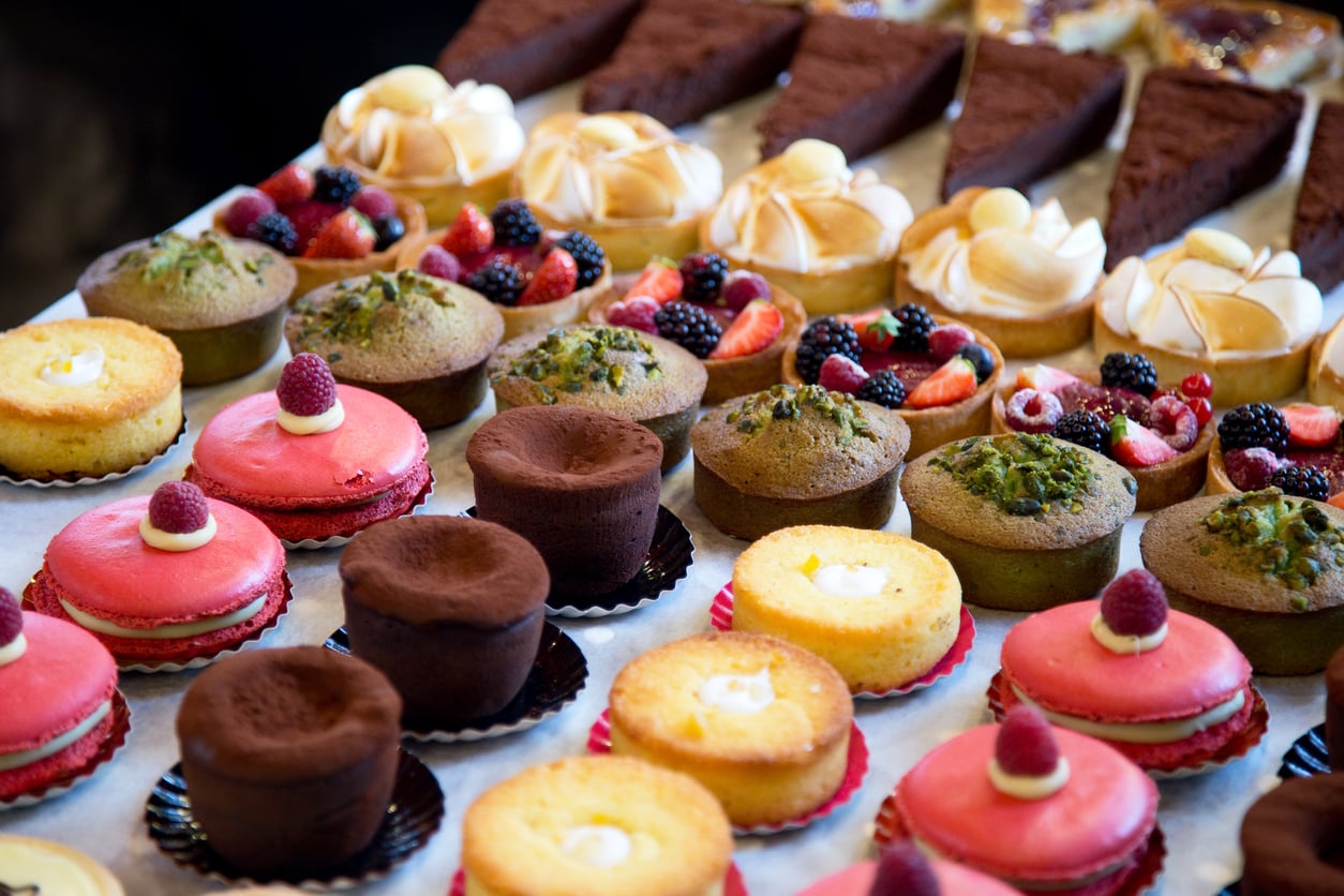 Assorted desserts cakes and sweet pastries
