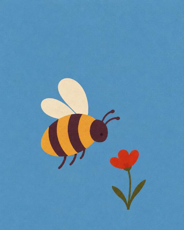 The bee: small wings. big helpers.
