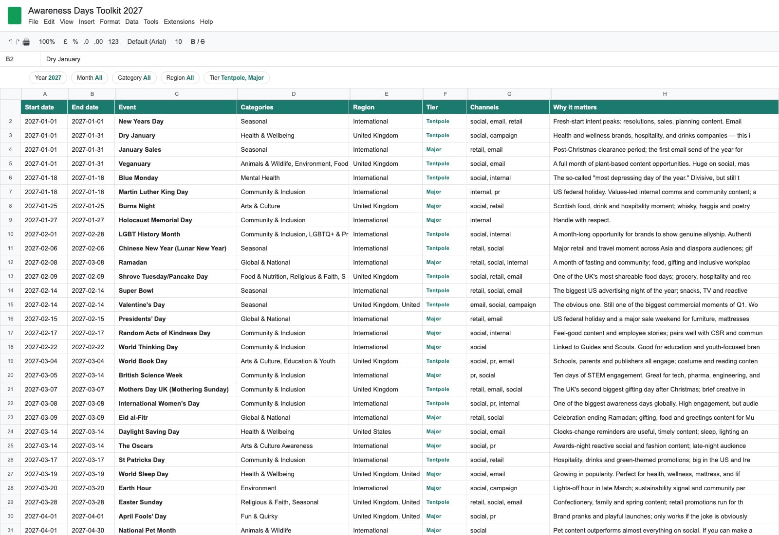 Editorial calendar spreadsheet preview